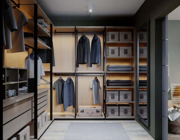 What type of lighting should I use in the wardrobe?